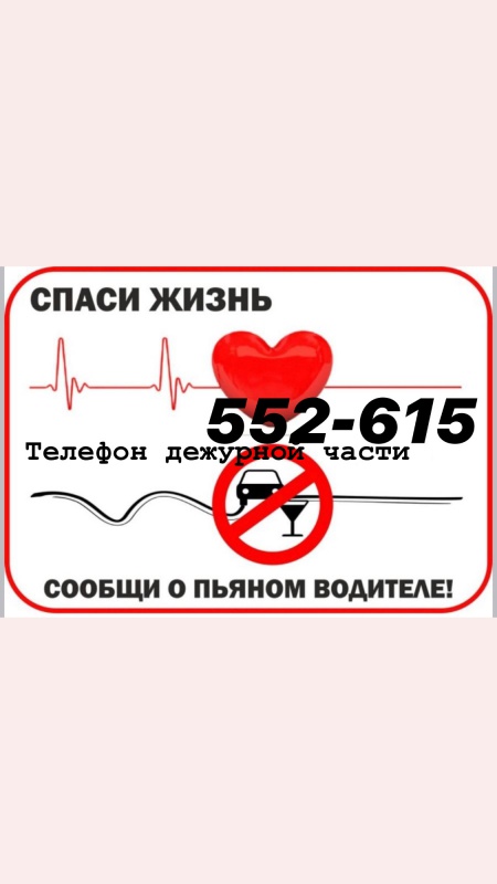В выходные дни на обслуживаемой территории отделения ГИБДД «Светлогорский» пройдет акция «Спаси жизнь - сообщи о пьяном водителе!»